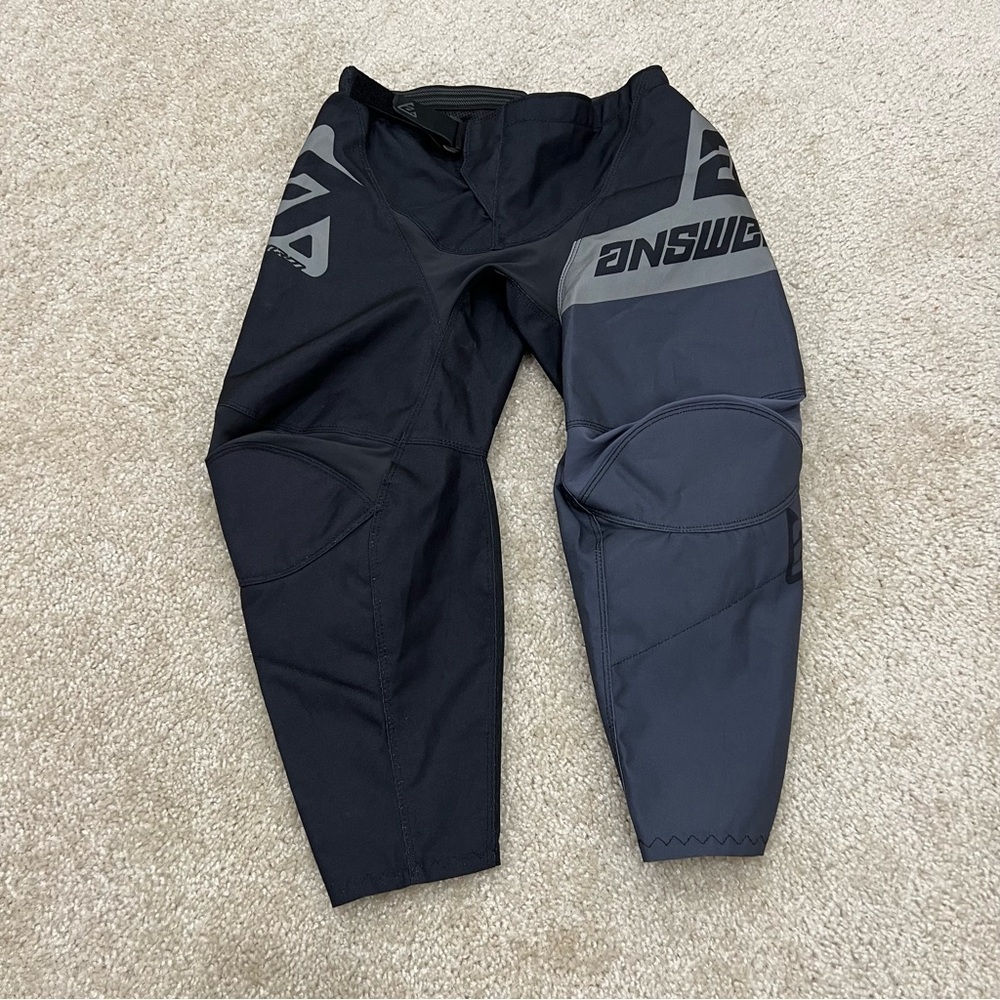 Answer Racing Dirt Bike Pants Boys Charcoal/Black Size Y28 Outdoor Active